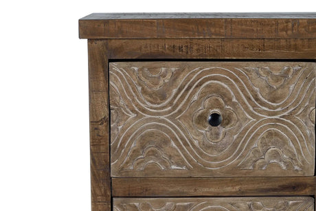 Giner and Colomer - Mango Wood Sideboard With 3 Drawers & 2 Metal Doors