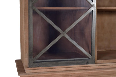 Giner and Colomer - Industrial Mango Wood & Metal Pantry With 4 Sliding Doors & 6 Drawers