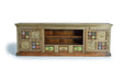 Giner and Colomer - Acacia Wood TV Stand With 2 Doors, 3 Drawers & Copper/Ceramic Details