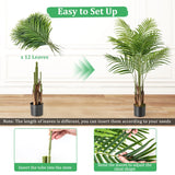 128CM Tall Artificial Palm Paradise Plant with 12 PEVA Leaves and Wide Stable Pot-Green