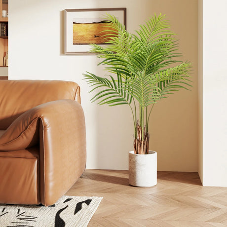 128CM Tall Artificial Palm Paradise Plant with 12 PEVA Leaves and Wide Stable Pot-Green