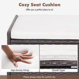 34 Gallon Patio Storage Bench with Seat Cushion and Zippered Liner