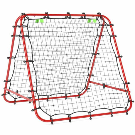 HOMCOM Double Sided Football Rebounder Net, Football Rebound Goal with Five Adjustable Angles, Red