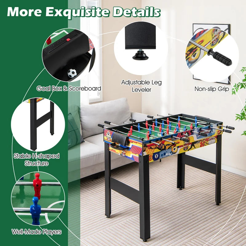 12-in-1 Combo Game Table Set with Foosball Air Hockey Pool Chess and Ping Pong