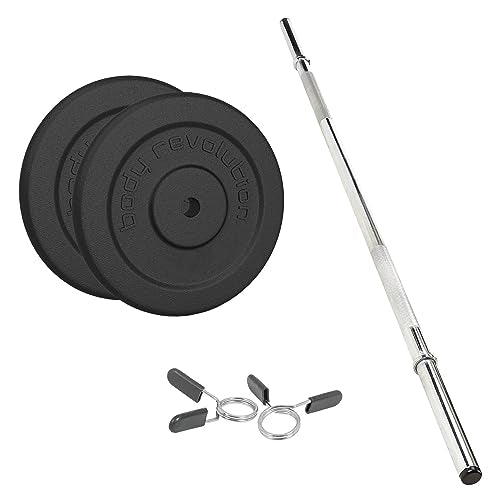 1.2m 1" Barbell and Cast Iron Weight Plate Sets Bar 8.5kg Set