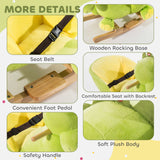 HOMCOM Kids Rocking Horse, Plush Ride-On Dinosaur Seat, with Seat Safety Belt, 32 Songs, Ride-On Horse