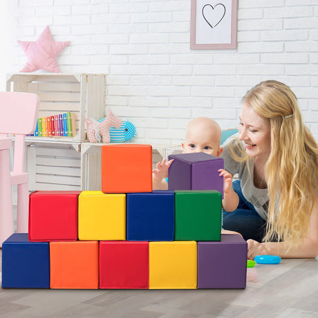 12 Pieces 8 Inch PU Foam Big Building Blocks for Kids