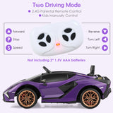 12V Battery Powered Electric Vehicle with Remote Control and LED Lights-Purple