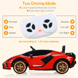 12V Battery Powered Electric Vehicle with Remote Control and LED Lights-Red