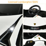 12V Battery Powered Electric Vehicle with Remote Control and LED Lights-White