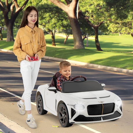 12V Licensed Bentley Bacalar Kids Ride On Car with Scissor Doors and Lights-White