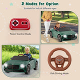 12V Licensed Bentley Bacalar Kids Ride On Car with Scissor Doors and Lights-Green
