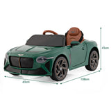 12V Licensed Bentley Bacalar Kids Ride On Car with Scissor Doors and Lights-Green