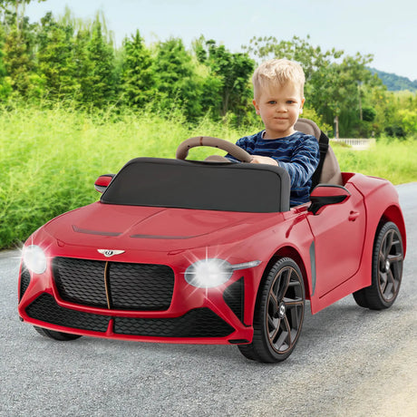 12V Licensed Bentley Bacalar Kids Ride On Car with Scissor Doors and Lights-Red