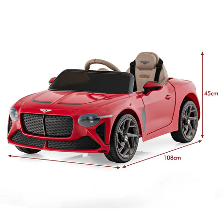 12V Licensed Bentley Bacalar Kids Ride On Car with Scissor Doors and Lights-Red