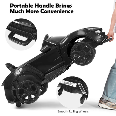 12V Electric Kids Car wth 2.4G Remote Control and Spring Suspension-Black