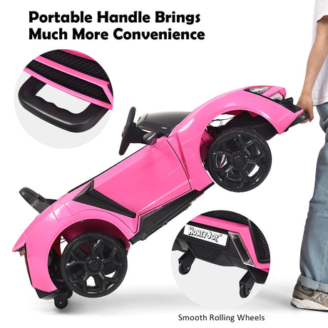 12V Electric Kids Car wth 2.4G Remote Control and Spring Suspension-Pink