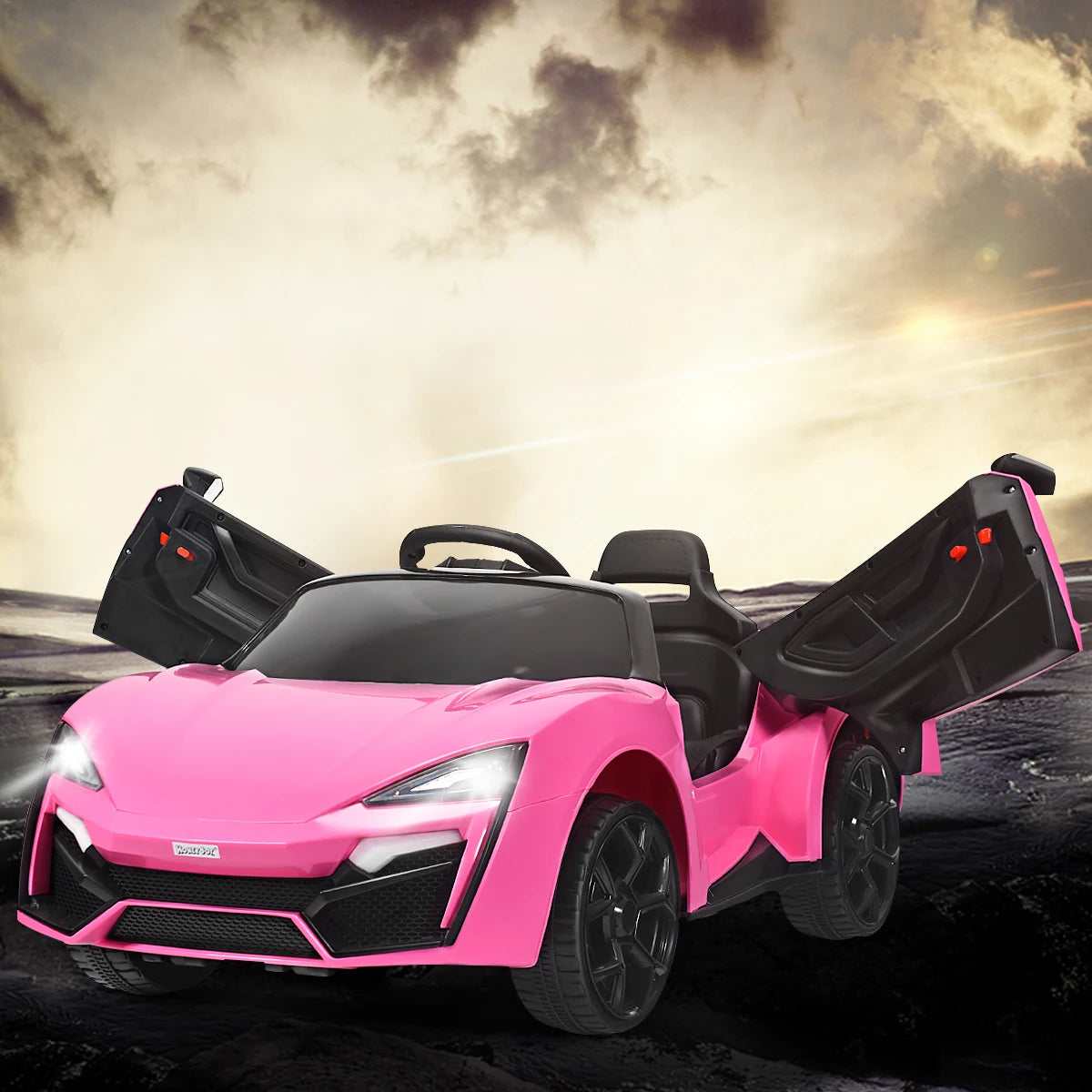 12V Electric Kids Car wth 2.4G Remote Control and Spring Suspension-Pink