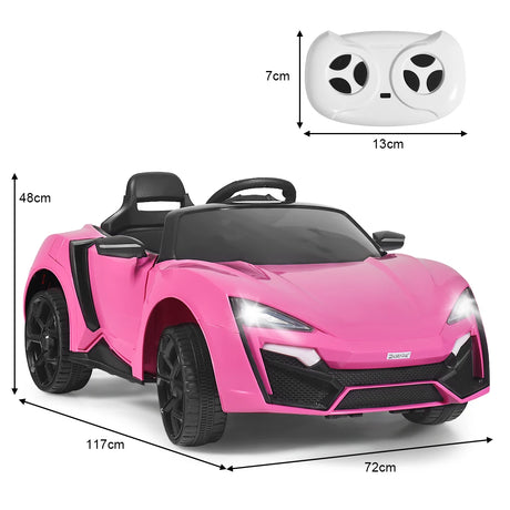 12V Electric Kids Car wth 2.4G Remote Control and Spring Suspension-Pink