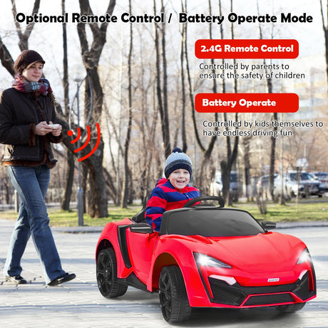 12V Electric Kids Car wth 2.4G Remote Control and Spring Suspension-Red