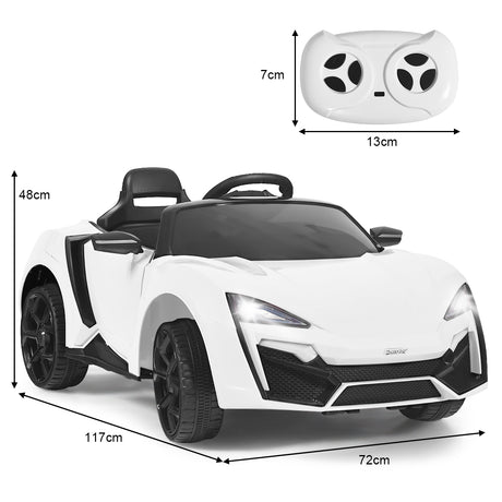 12V Electric Kids Car wth 2.4G Remote Control and Spring Suspension-White