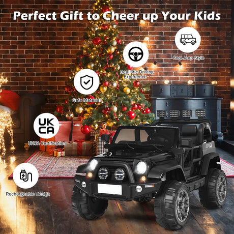 12V Electric Kids Ride On Truck with Remote Control-Black