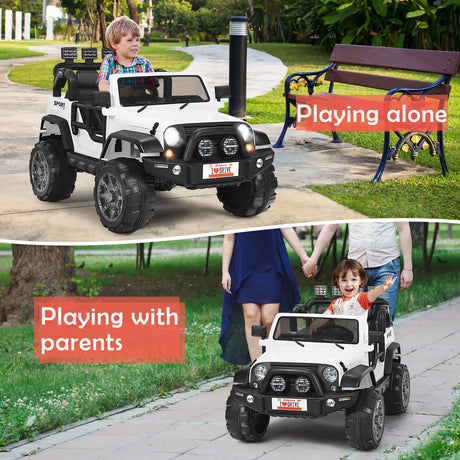 12V Electric Kids Ride On Truck with Remote Control-White