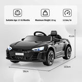 12V Audi Licensed Electric Kids Ride On Car with Remote Control-Black