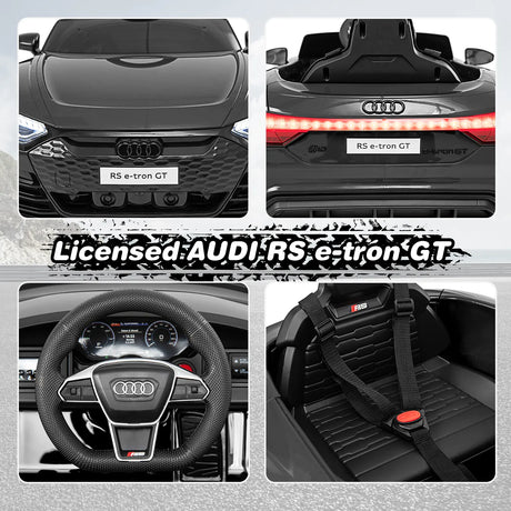 12V Audi Licensed Electric Kids Ride On Car with Remote Control-Black