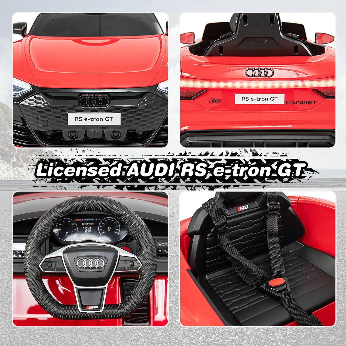 12V Audi Licensed Electric Kids Ride On Car with Remote Control-Red