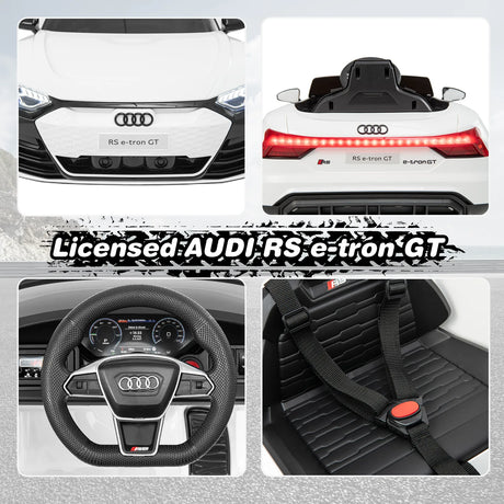 12V Audi Licensed Electric Kids Ride On Car with Remote Control-White