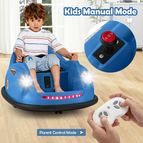 12V Kids Ride on Bumper Car with Remote Control and Music-Navy