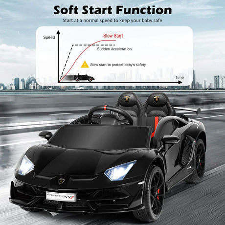 12V Kids Electric Ride on Car with Remote Control and Music-Black