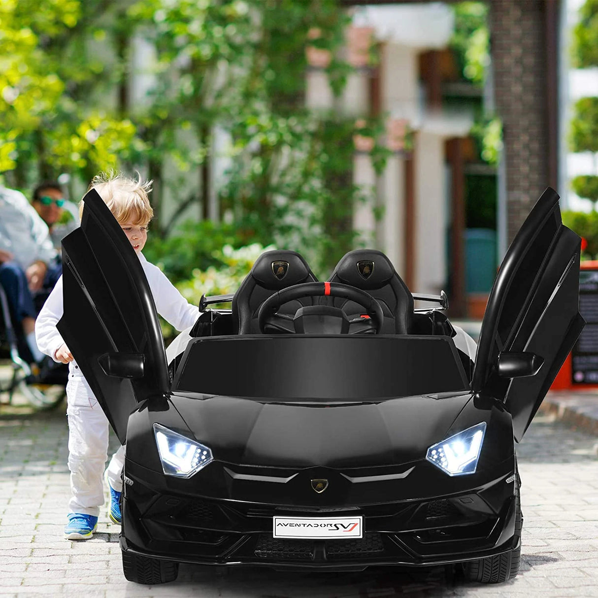 12V Kids Electric Ride on Car with Remote Control and Music-Black