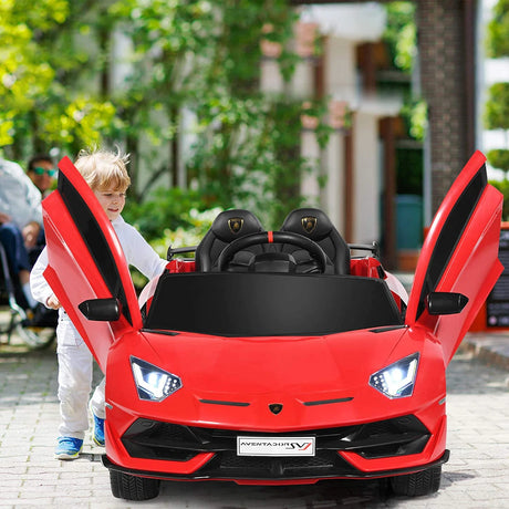 12V Kids Electric Ride on Car with Remote Control and Music-Red