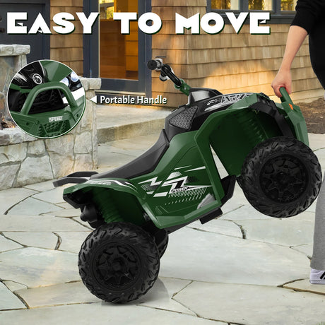 12V Kids Ride On ATV with 2 Speeds and LED Lights-Green