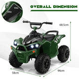12V Kids Ride On ATV with 2 Speeds and LED Lights-Green