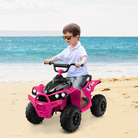 12V Kids Ride On ATV with 2 Speeds and LED Lights-Pink