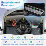 12V Kids Ride on Car 4WD Lamborghini Licensed with 3 Speeds and Music-Grey