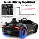 12V Kids Ride on Car Lamborghini with Remote Control and LED Lights-Black