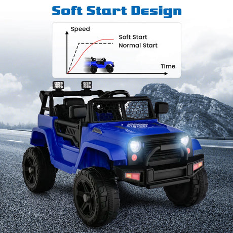 12V Kids Ride on Car with Remote Control and Music-Navy