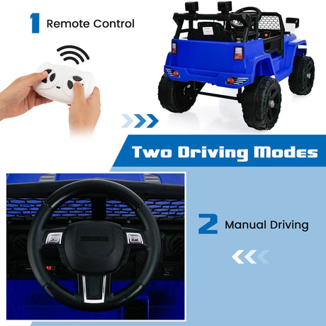 12V Kids Ride on Car with Remote Control and Music-Navy