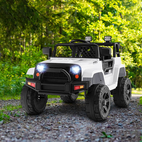12V Kids Ride on Car with Remote Control and Music-White