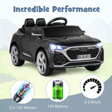 12V Kids Ride On Car with Remote Control and 4 Wheels Suspension-Black