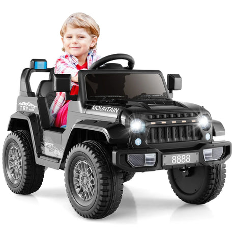 12V Kids Ride on Car with Soft Start and Battery Powered-Black