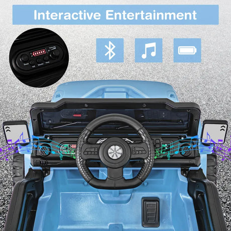 12V Kids Ride on Truck with Remote Control and 3 Speeds-Blue