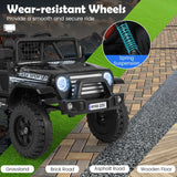 12V Kids Ride on Truck Car with Remote Control and LED Lights-Black