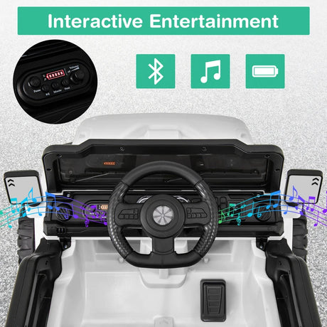 12V Kids Ride on Truck with Remote Control and 3 Speeds-White