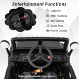 12V Kids Ride on Truck with Remote Control and 3 Speeds for Children-Black