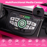 12V Kids Ride on Truck with Remote Control and Wireless Connection-Pink